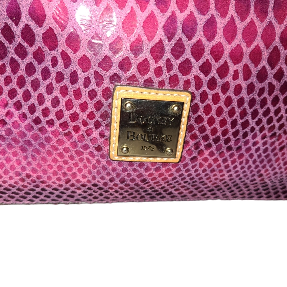 Authentic Dooney & Bourke Faux Snakeskin Embossed… - image 4
